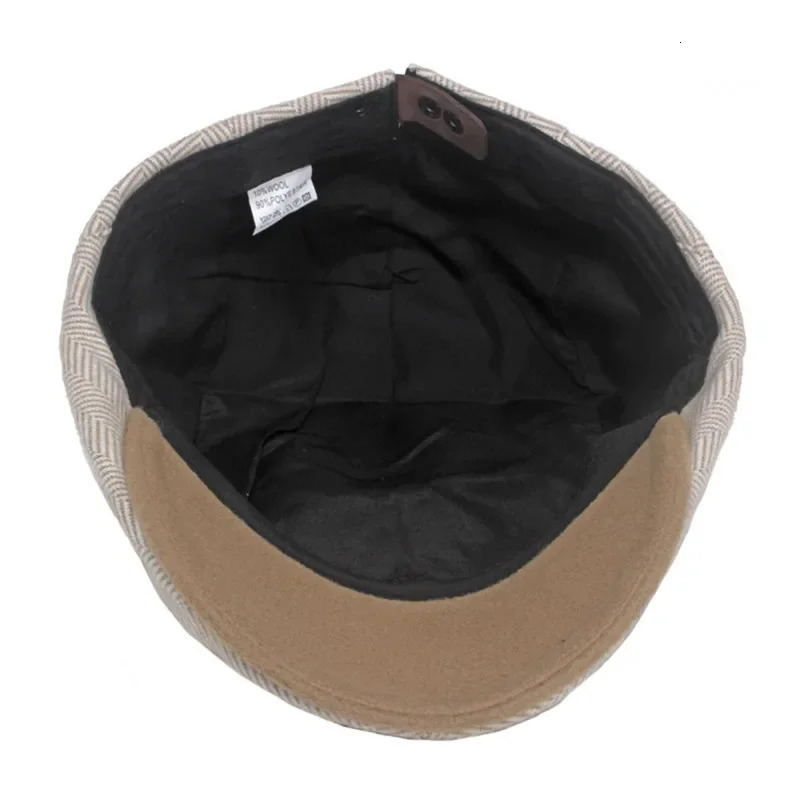 LDSLYJR Autumn and Winter Polyester Solid Warm sboy Caps Flat Peaked Cap Men and Women Painter Beret Hats 131 241127
