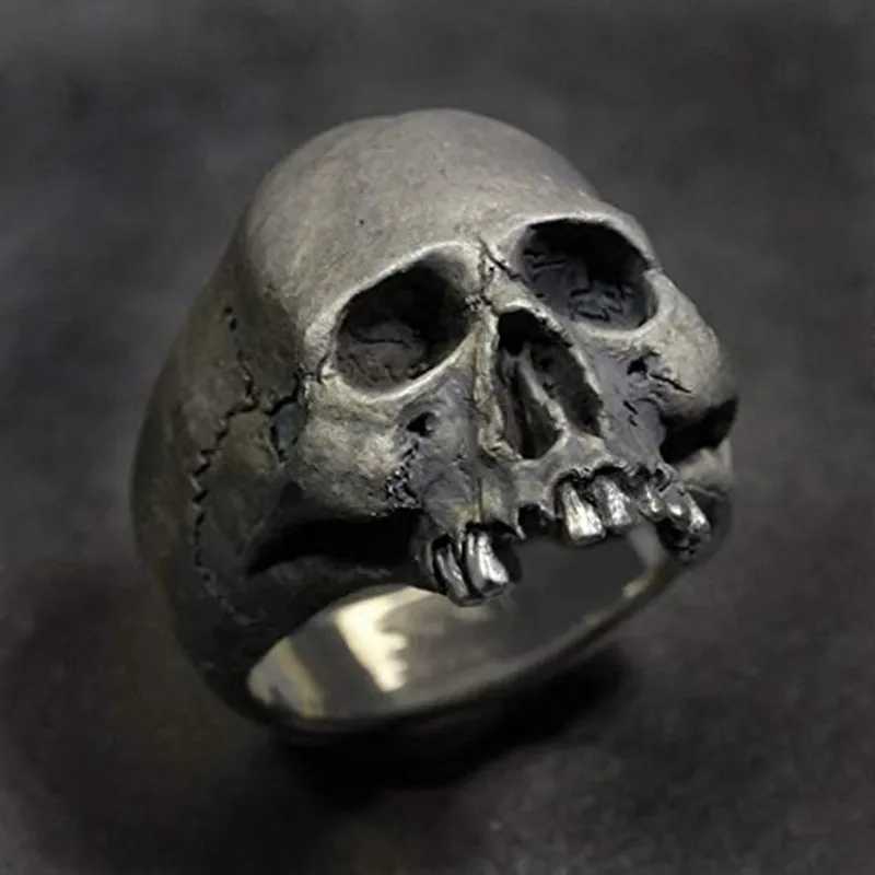 Punk Stainl Steel Skull Ring for Mens Gothic Punk Horror Skull Ring Mens Motorcycle Rock Biker Jewelry Gift WholesaleXJ241127