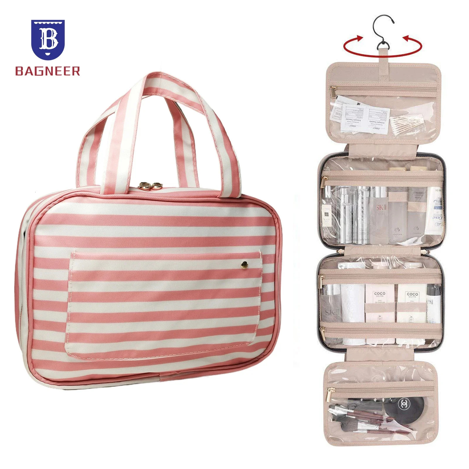 Foldable Travel Organizer Hanging Toiletry Makeup Bag Women Cosmetic Make Up Storage Waterproof Beauty Pouch Men Bathroom Case 241127