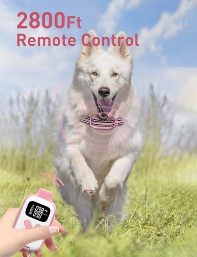 DOGLinsen Training Collar, Beep and Vibrating Shock, Shock Dog with Remote 2800Ft, Vibration Collar for Small Puppy Medium Large Dogs - No Prongs