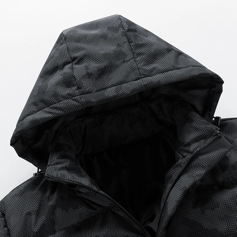 Winter MenS Casual Camo Hooded Cotton Coat Youth Fashion Loose Versatile Cold Resistant And Warm Down Male 241126