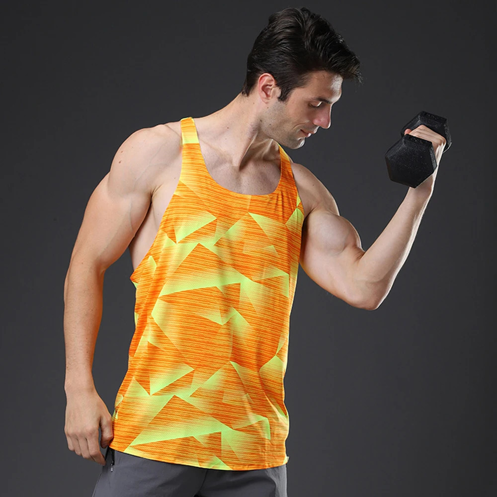 Mens Runnning Tank Top Athletics T-shirt Fitness Quick Dry Gym Outfit Men Marathon Vest Sleeveless Shirt Track Field Singlet 240416