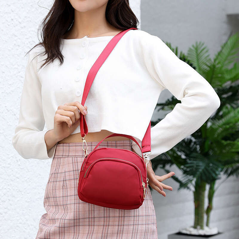 Small Square Bag, Women's Mini Handheld, Multifunctional Oxford Layered Crossbody, High-End Feel, Single Shoulder B2