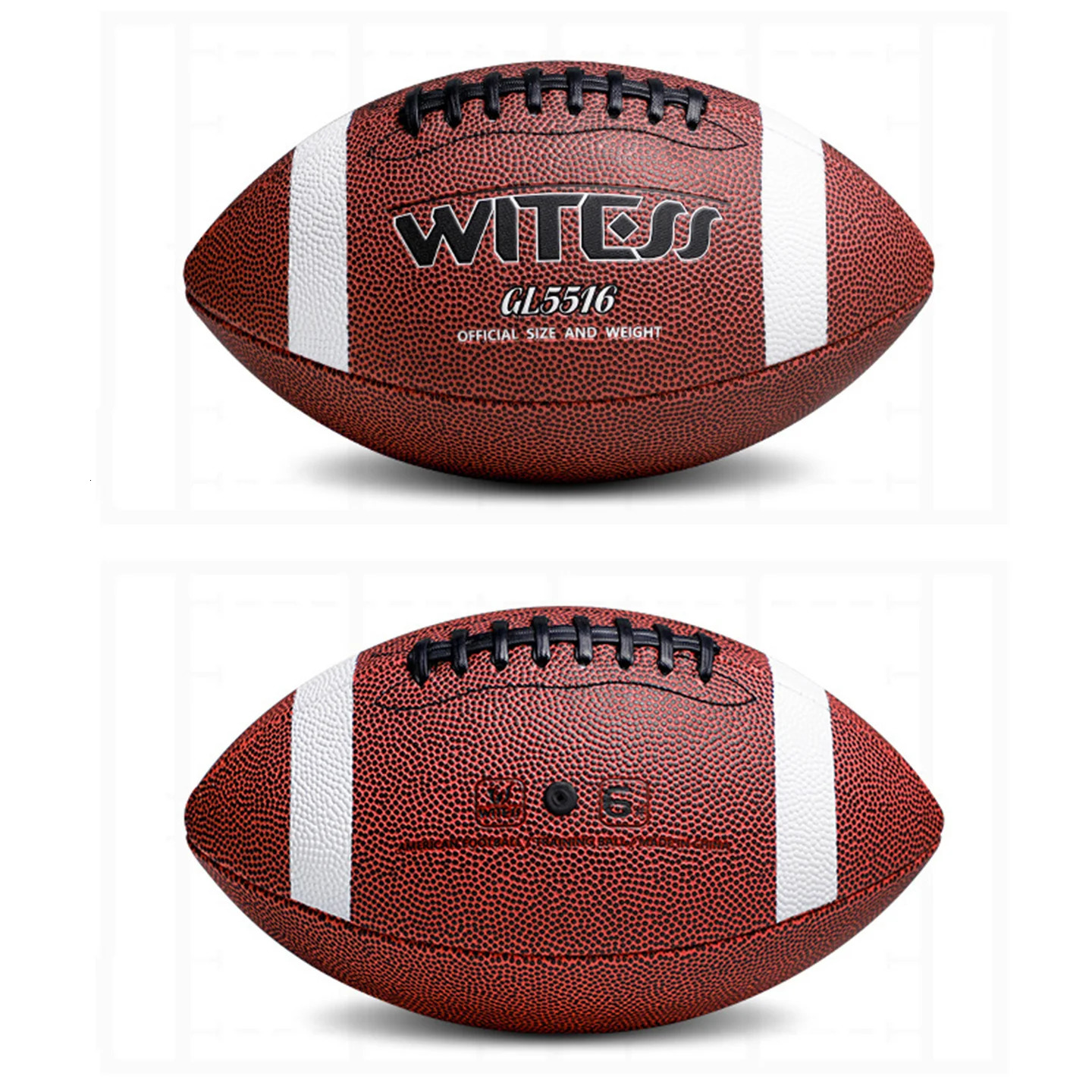 WITESS size #9 machine Sewn rugby PU leather American football official match adult club training rugby241126