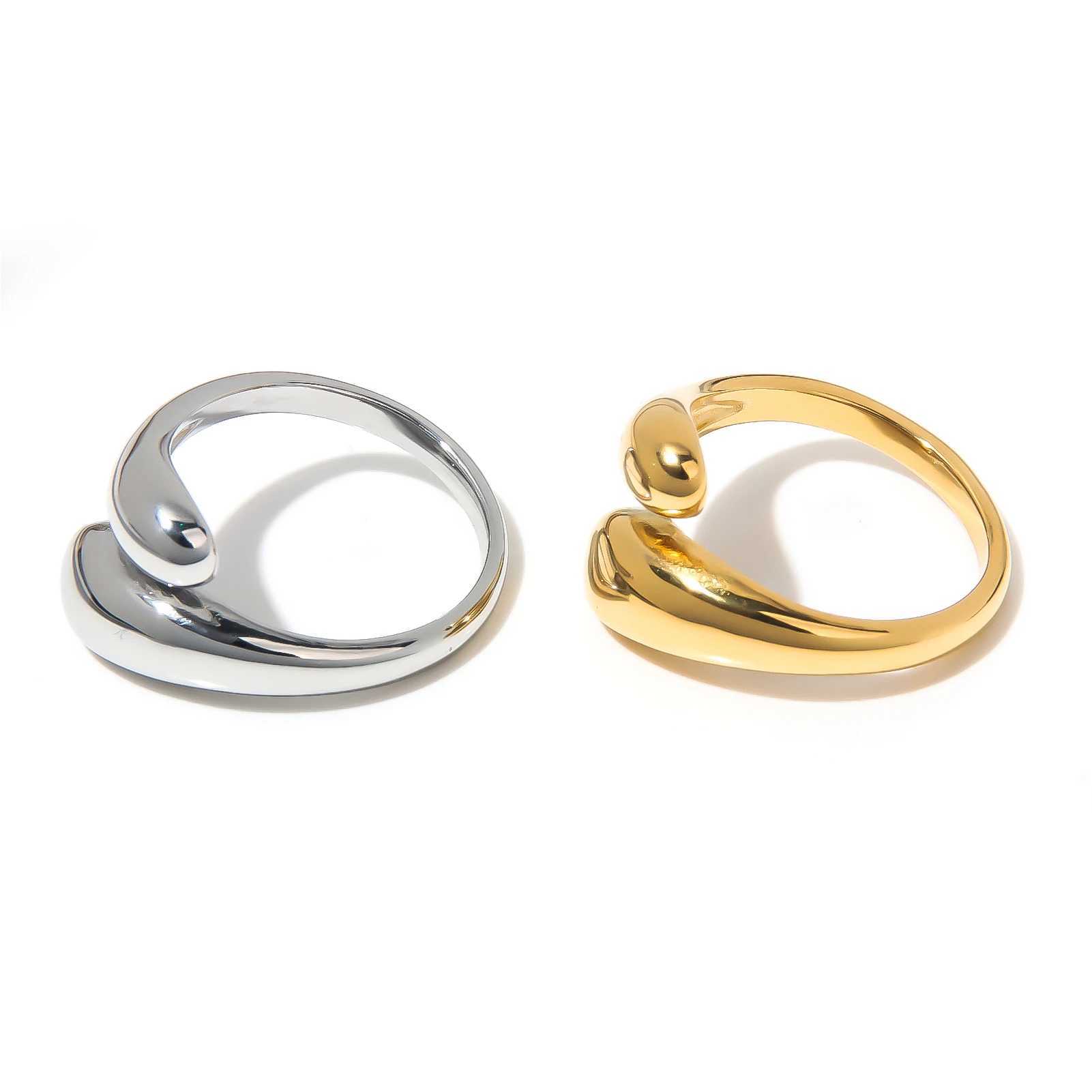 Fashion Krait Ring Water Drop Design Open Couple Rings Chunky Teardrop Adjustable Rings for Women Men Jewelry Accories GiftsXJ241127