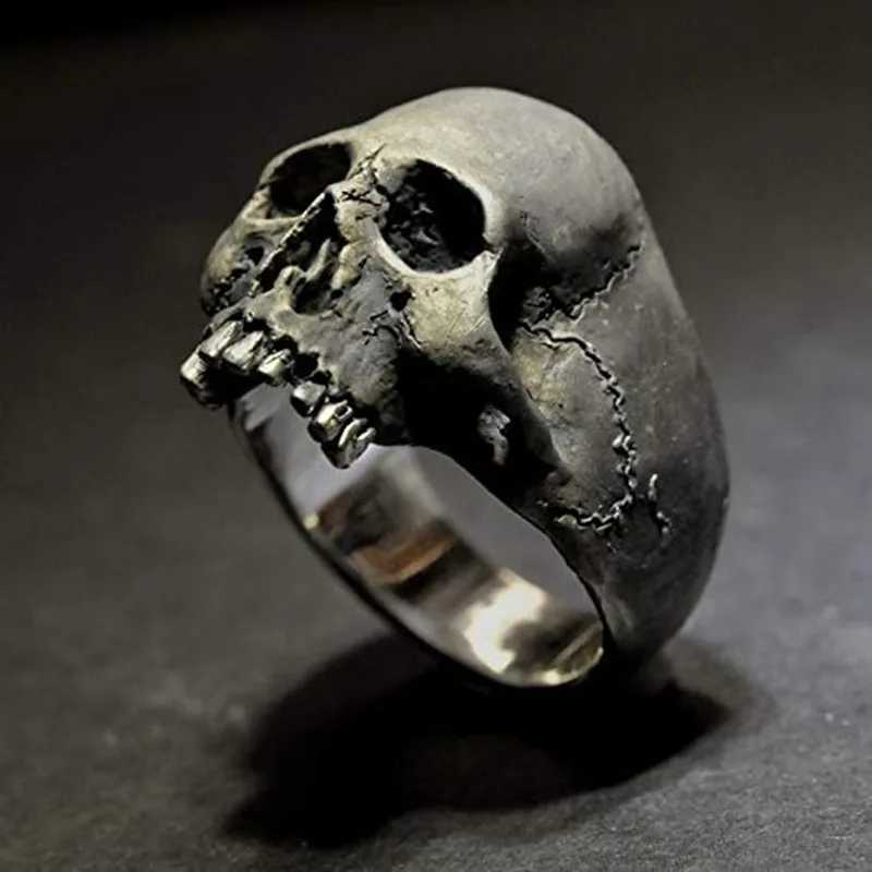 Punk Stainl Steel Skull Ring for Mens Gothic Punk Horror Skull Ring Mens Motorcycle Rock Biker Jewelry Gift WholesaleXJ241127
