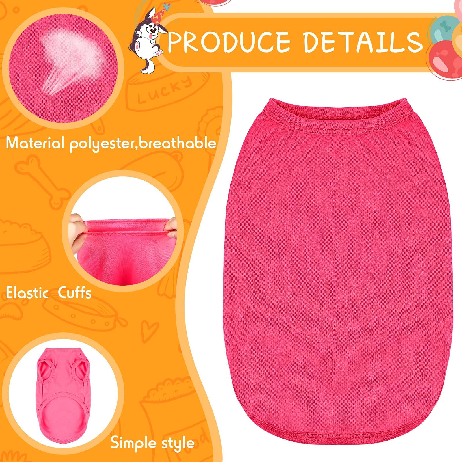 Pieces Small Clothes Cute Blank Puppy Shirts Soft Sweatshirts Breathable Dog Outfit for Pet Dogs Cats Accessories, 16 Styles(M