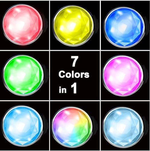 Tubasion Rechargeable Light, 2024 Best 7 Color Changing Light Collar with 100% Waterproof and Durable Silicone Band. Dog Lights for Night Walking, Cam