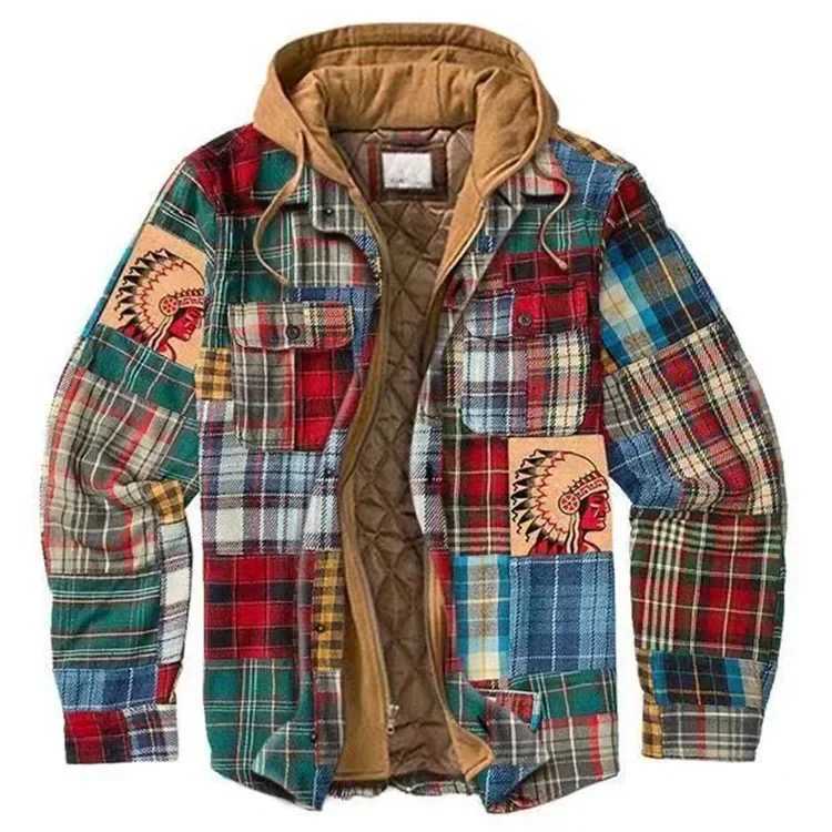 Mens Winter Jacket Harajuku Plain Shirt Coats Hoodie Zipper Long Sleeve Basic Casual Shirt Jacket European Style Size S-5XL W241127