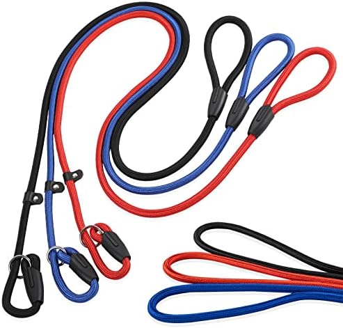 FOVRLZSE 3pcs Slip Lead Dog Leash,Strong Nylon Rope Leash,Training Leash for Large Medium and Small Dogs