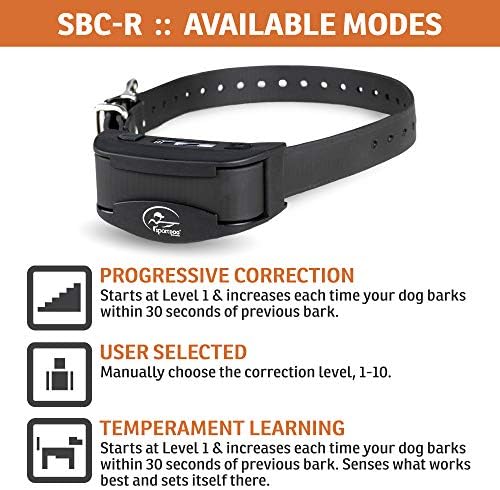 SportDOG NoBark SBC-R Rechargeable Shock Collar No Barking Device for Dogs, Waterproof Control Collar, Shock, Vibrate and Tone, Static Dog Bark E-Coll