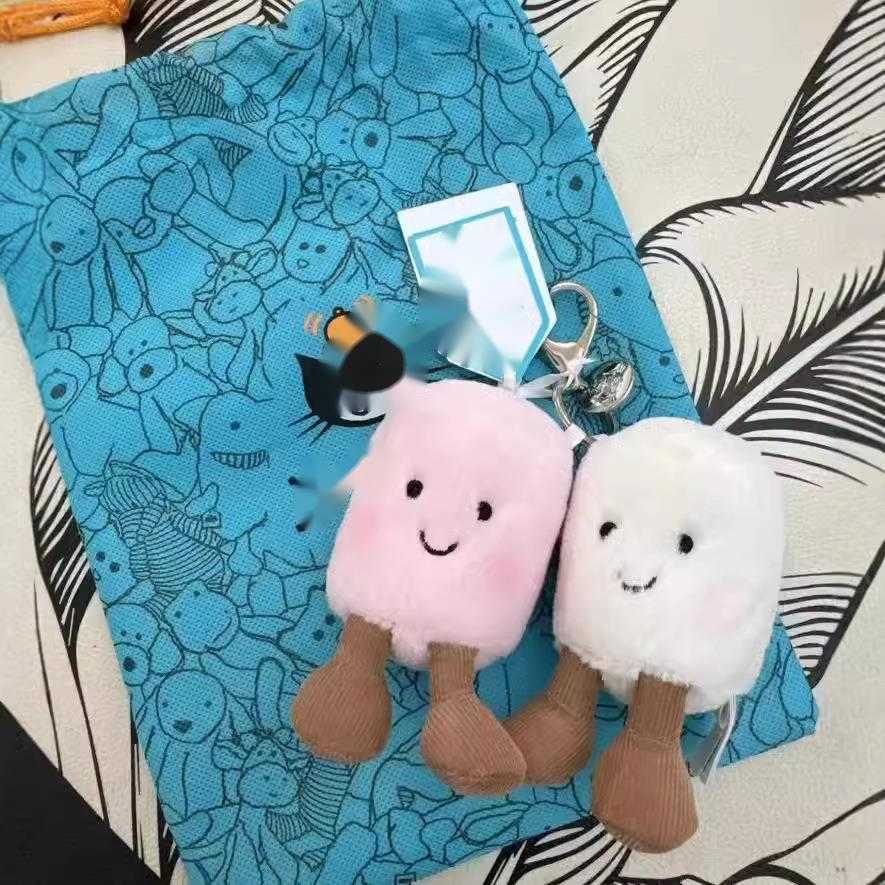 Keychains Lanyards Original jELLYCAT New Fun Pair Cotton Candy Bag Pendant Plush Toy Keychain Gift H241127