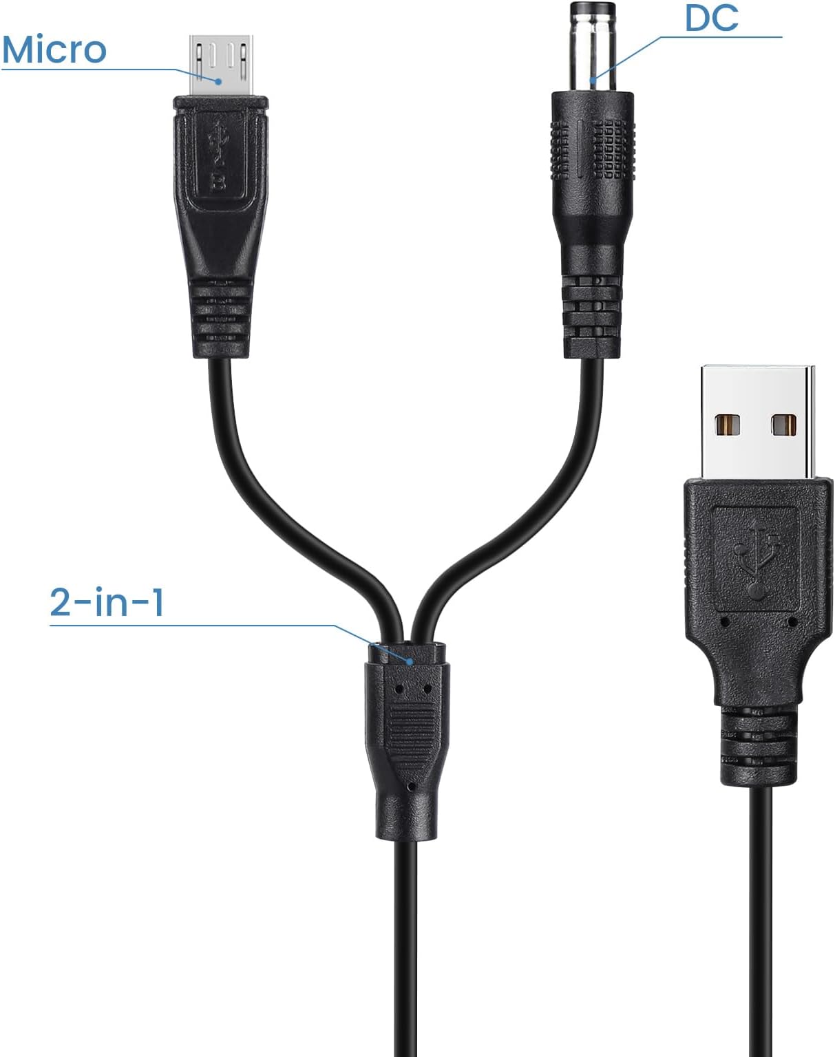 2-Pack Charger Cord for Bousnic Dog Shock RS2A and RS2B, 2-in-1 Training Collar USB Charging Cable