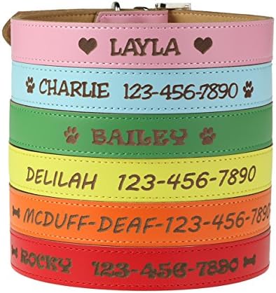 Custom Catch Personalized Dog Collar - Ened Soft Leather in XS, Small, Medium Large Size, ID Collar, No Pet Tags or Embroidered Names