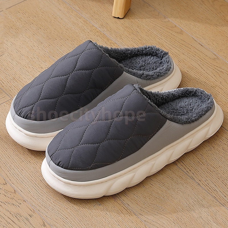 Designer EVA fur slippers grey navy brown black white coffee mens platform slippers womens winter snow boots shearing scuffs booties casual shoes EUR 