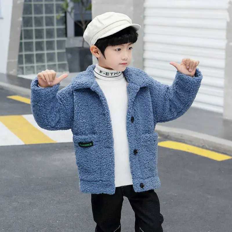 Tench coats Boys Coat Jacket Outwear Tops Cotton 2022 Brown Thicken Plus Velvet Winter Autumn Plus Size Overcoat Childrens Clothes H241127