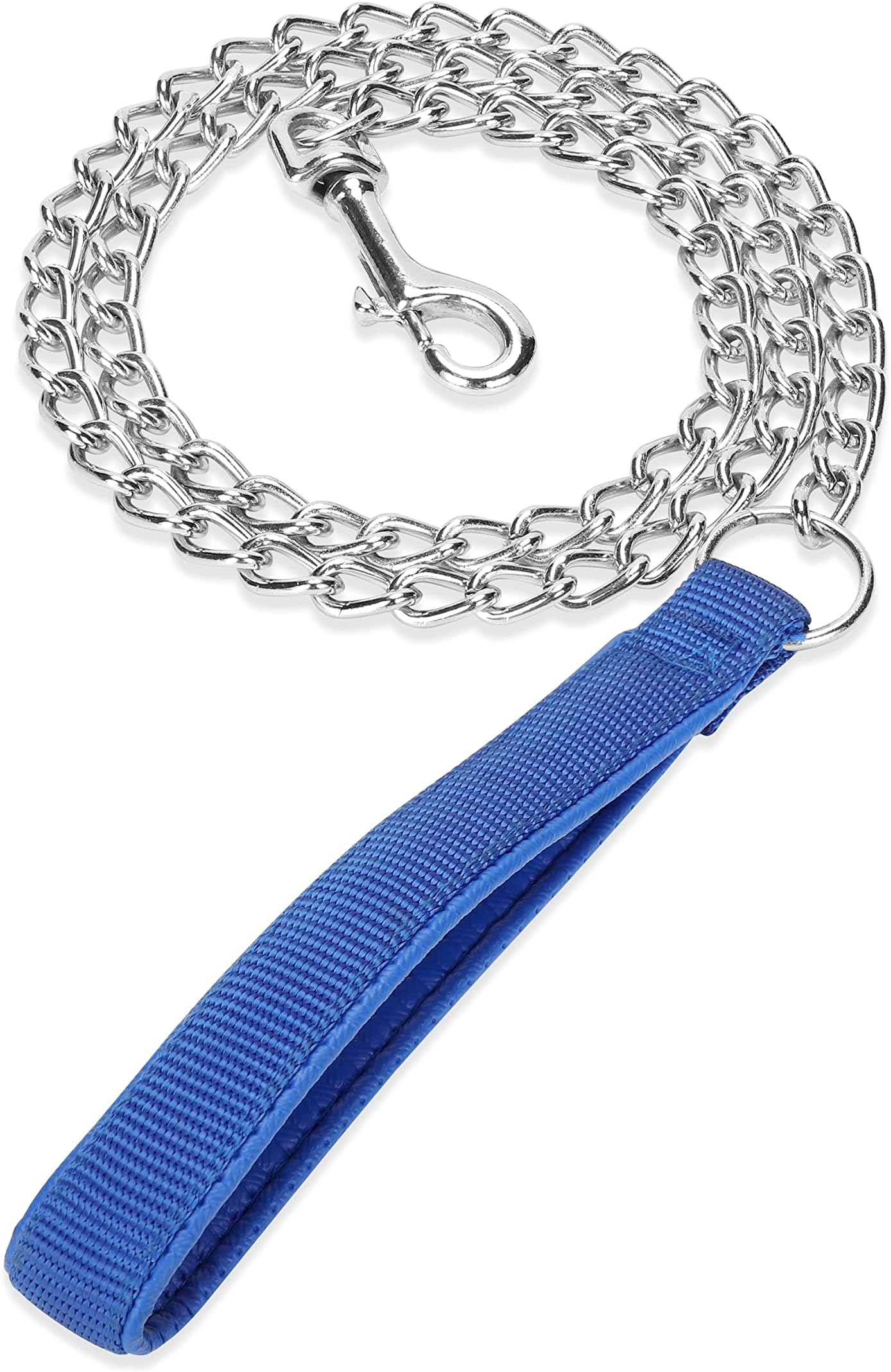 SGODA Metal Chain Heavy Duty Leash, Chew Proof Dog Leash with Soft Handle for Large & Medium Size Pets Walking