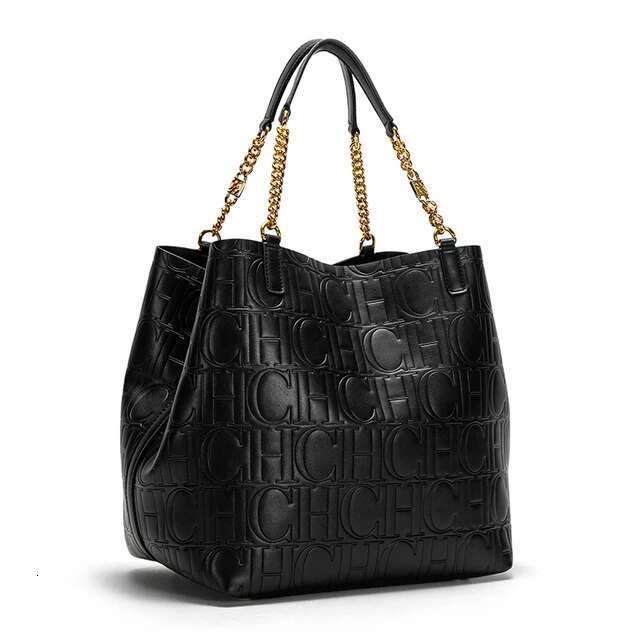 Retro Classic Letter Design Handbag Fashion New Solid Color Large Capacity Women's Bucket Bag