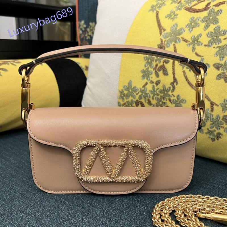 Shoulder Bags 10A Small Loco Calfskin Shoulder Bags Designer Bags Women Luxury Handbag Fashion Chain Crossbody Bags Platinum-Finish Hardware Jewel 2W2B0K