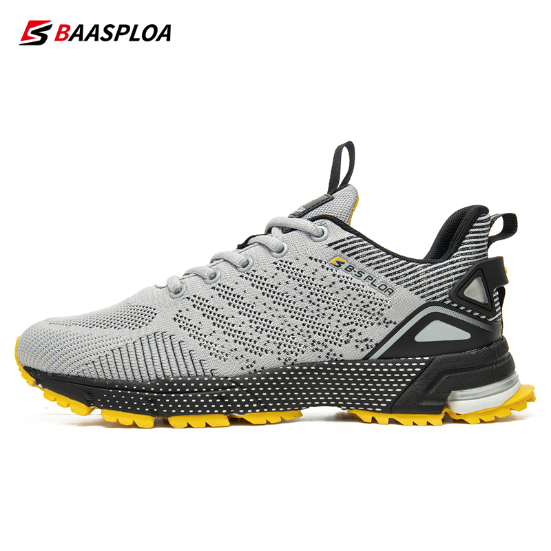 Baasploa Men Training Shoes Running Shoes Breathable Lightweight Sneakers Non-Slip Track Tennis Walking Sport Shoe
