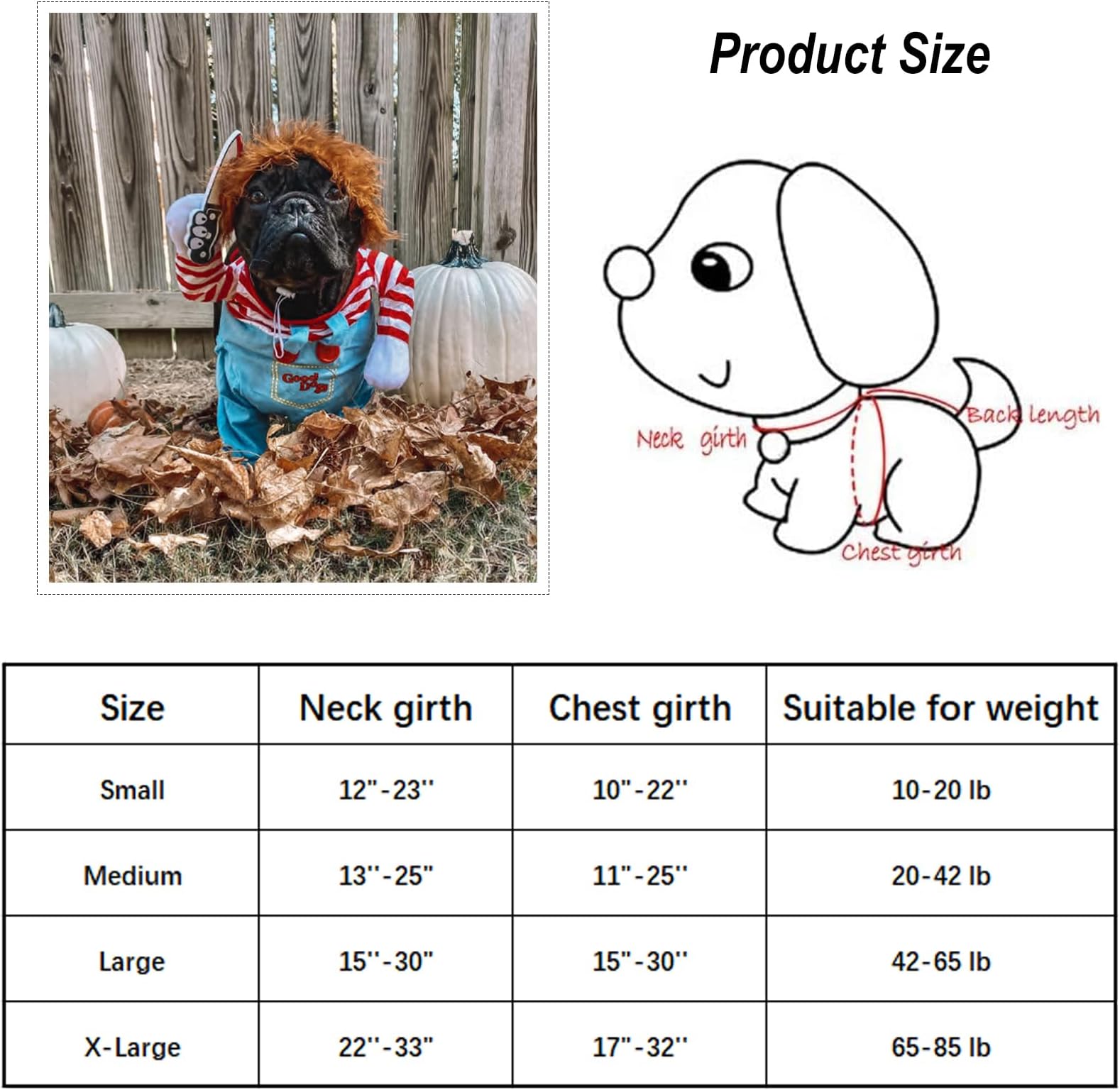 Pet Costume, Dog Funny Costume Halloween Cosplay Outfits Cute Clothes Adjustable Party Dress Up Apparel Accessories for Small Large Dogs