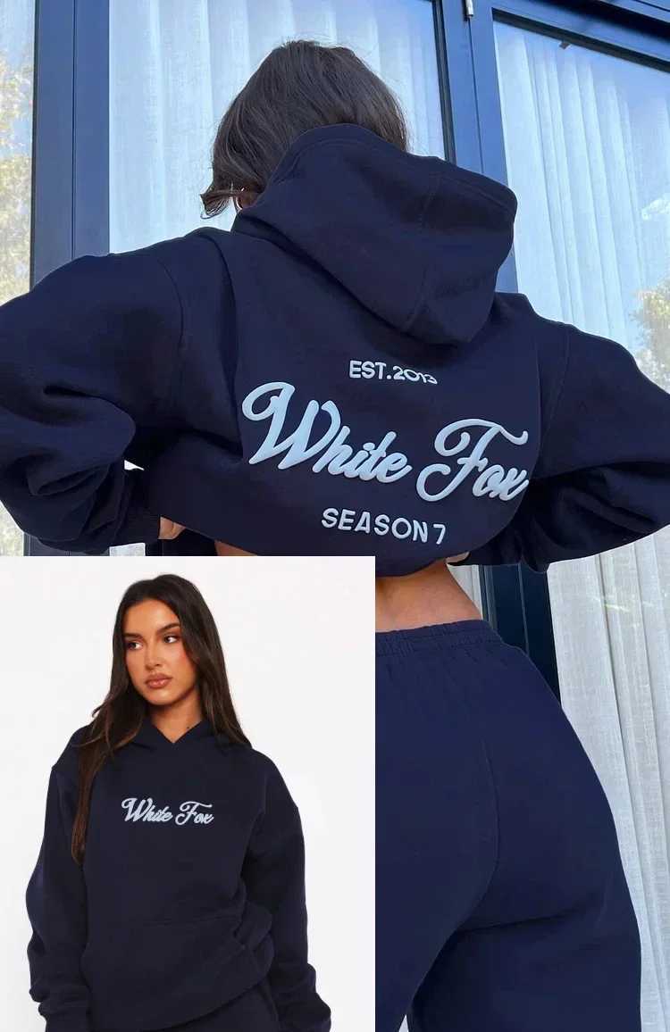 2025 Womens Hoodie Set Printed with Wool Letters Loose Sports Hoodies Coarse Plaid Clothes Winter Clothes Women K Pop ClothesC241126