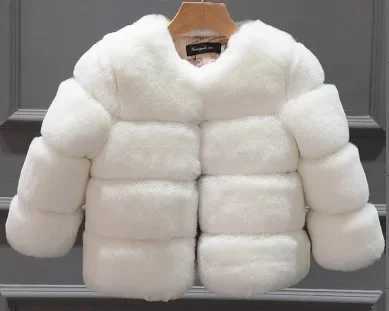 Girls Faux Fur Coat Patchwork Thickened Autumn Winter Warm Cotton Jacket for Children L251004KP4Z