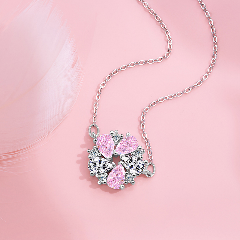 Chic Waterdrop Floral Collar Necklace - Sleek Stainless Steel Accessory with Minimalist Appeal