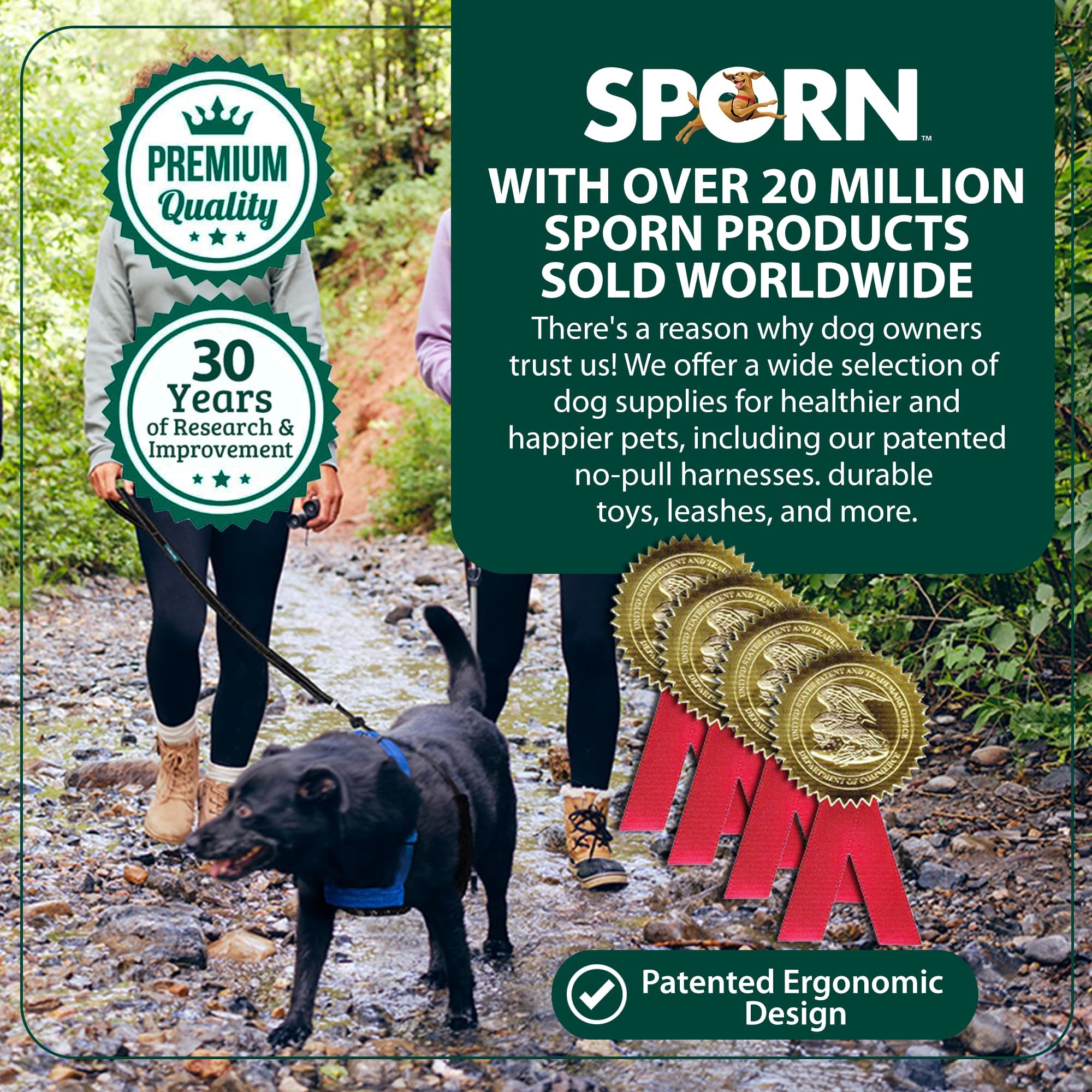 Sporn Mesh Durable Nylon Anti Breathable & Easy Body Harness, Dog No Pull Harness for Dogs Provides to Large Breeds