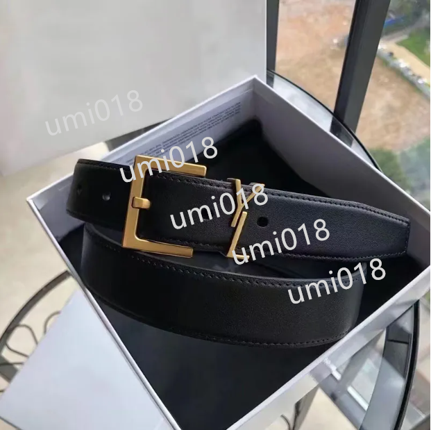 Classic woman Mens Width 3.0cm belt For Women With box lady mirror hight quality designer belts womens man Gift black white Genuine Leather buckle Belt