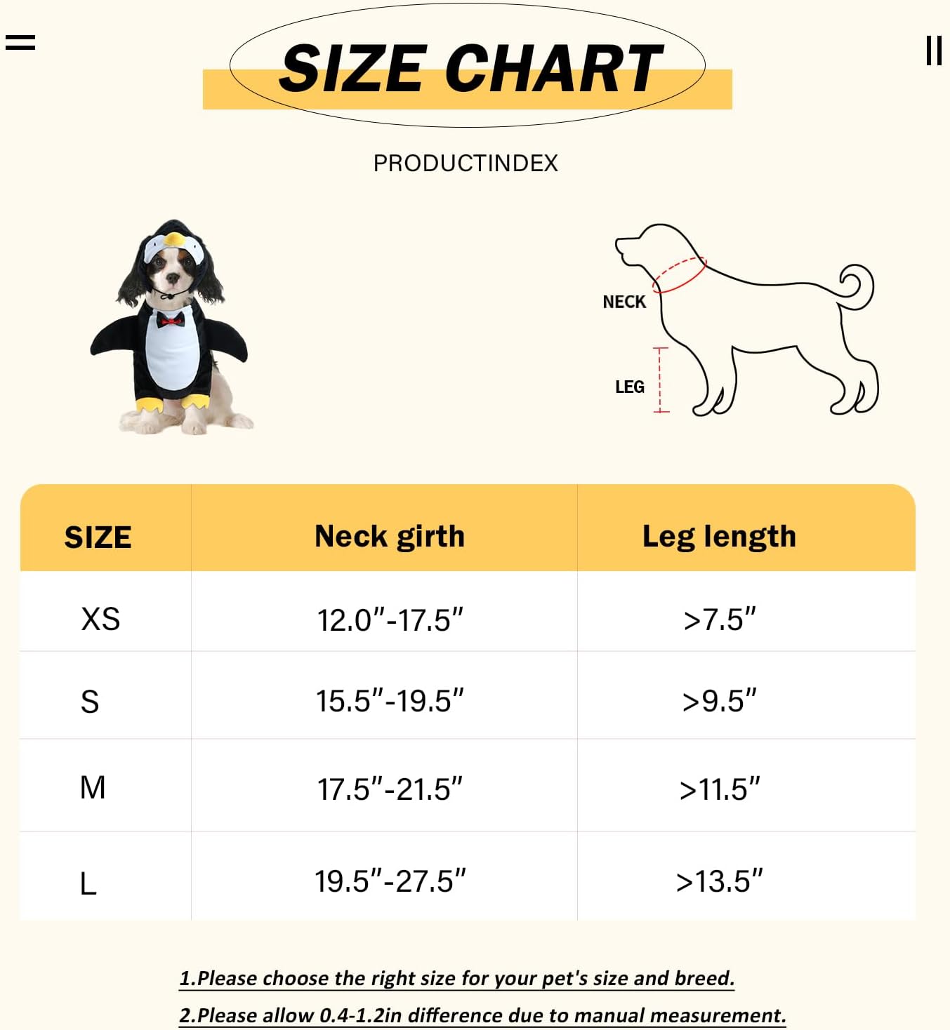 HOTUMN Penguin - Cute and Funny Pet Costume Soft Cosplay Outfits Halloween Christmas Party Dog Clothes for Small Pets