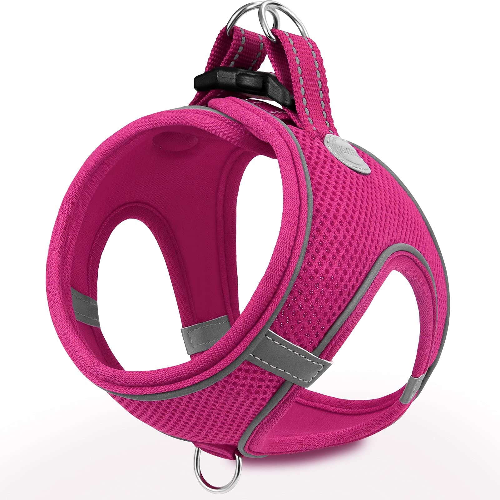 Joytale Small Dog Breathable Mesh Step-in Vest Harness, Reflective Soft Padded Harnesses for Cats and Puppies Dogs, Red, XXXS