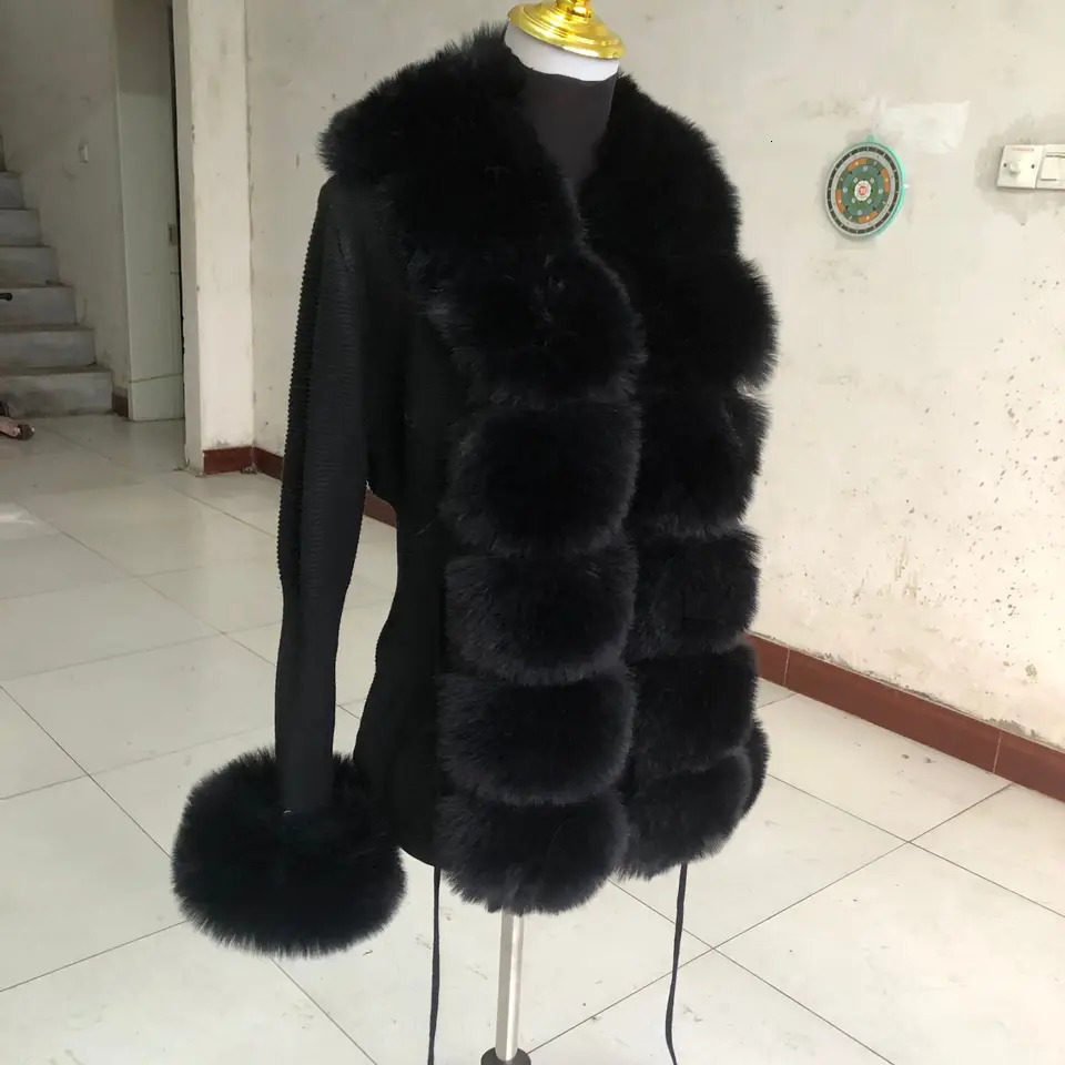 Womens Cropped Sweater Cardigan Spring Autumn Faux Fur Knit with Collar Ladies Coat 241120