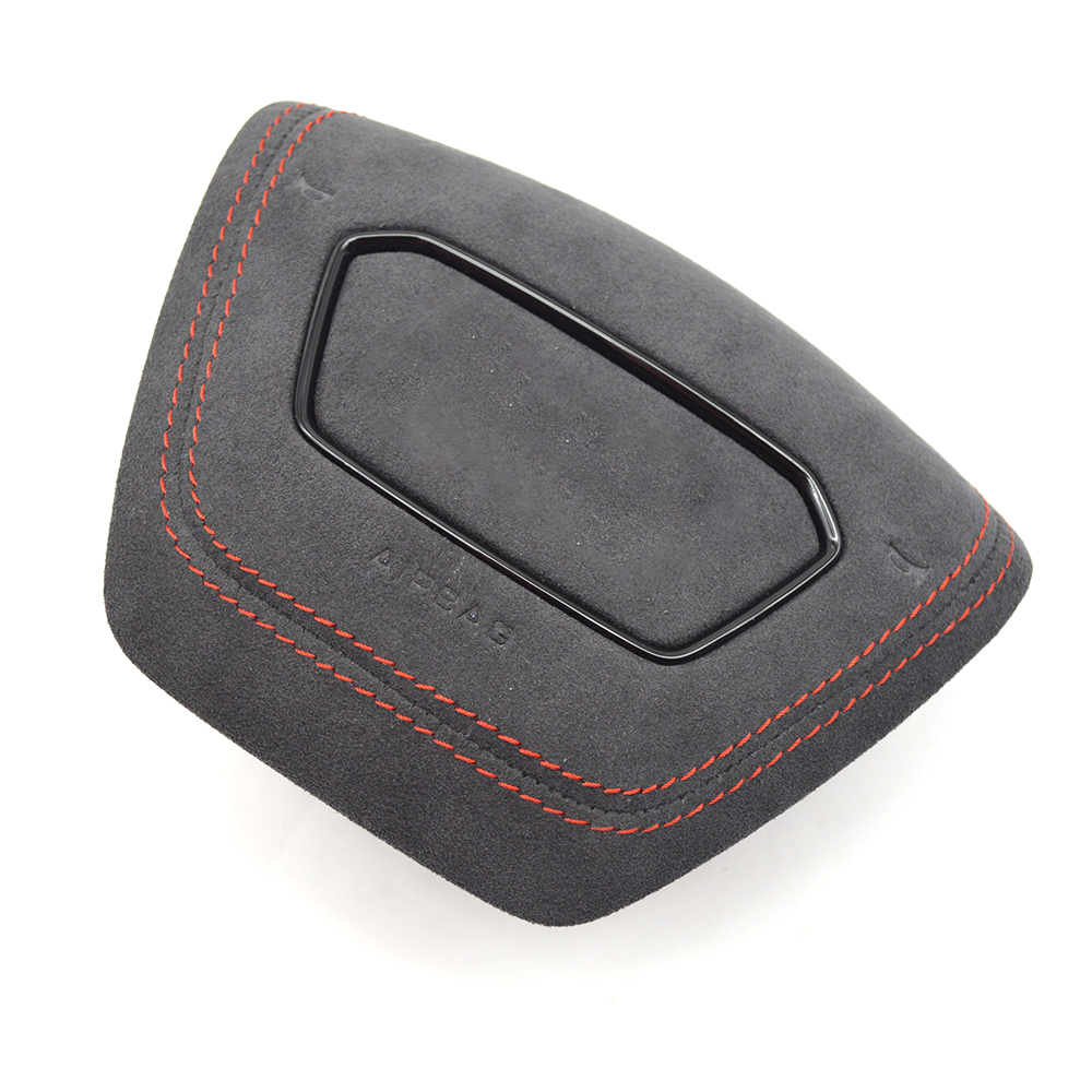 For Audi A6 C8 red white grey Alcantara Steering wheel decorative cover painting black
