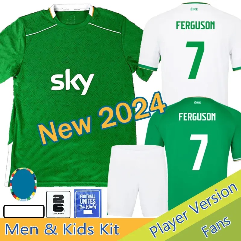 2024 Home Green Soccer Jerseys Kit DOHERTY DUFFY 24 25 National Team White Tops Egan BRADY KEANE Hendrick McClean Football Shirt Men Kids kit Uniform FERGUSON