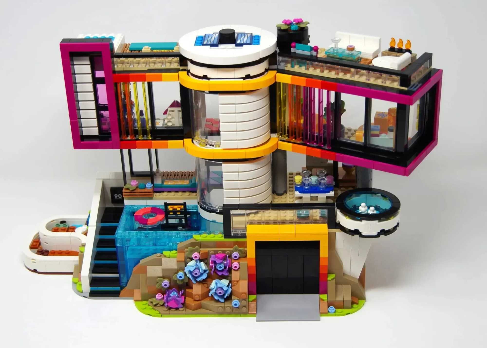 Blocks IN Stock New Andreas Modern Mansion Building Block Set Villa House Street View Ideas Children Toy for Friends GiftY241127P399
