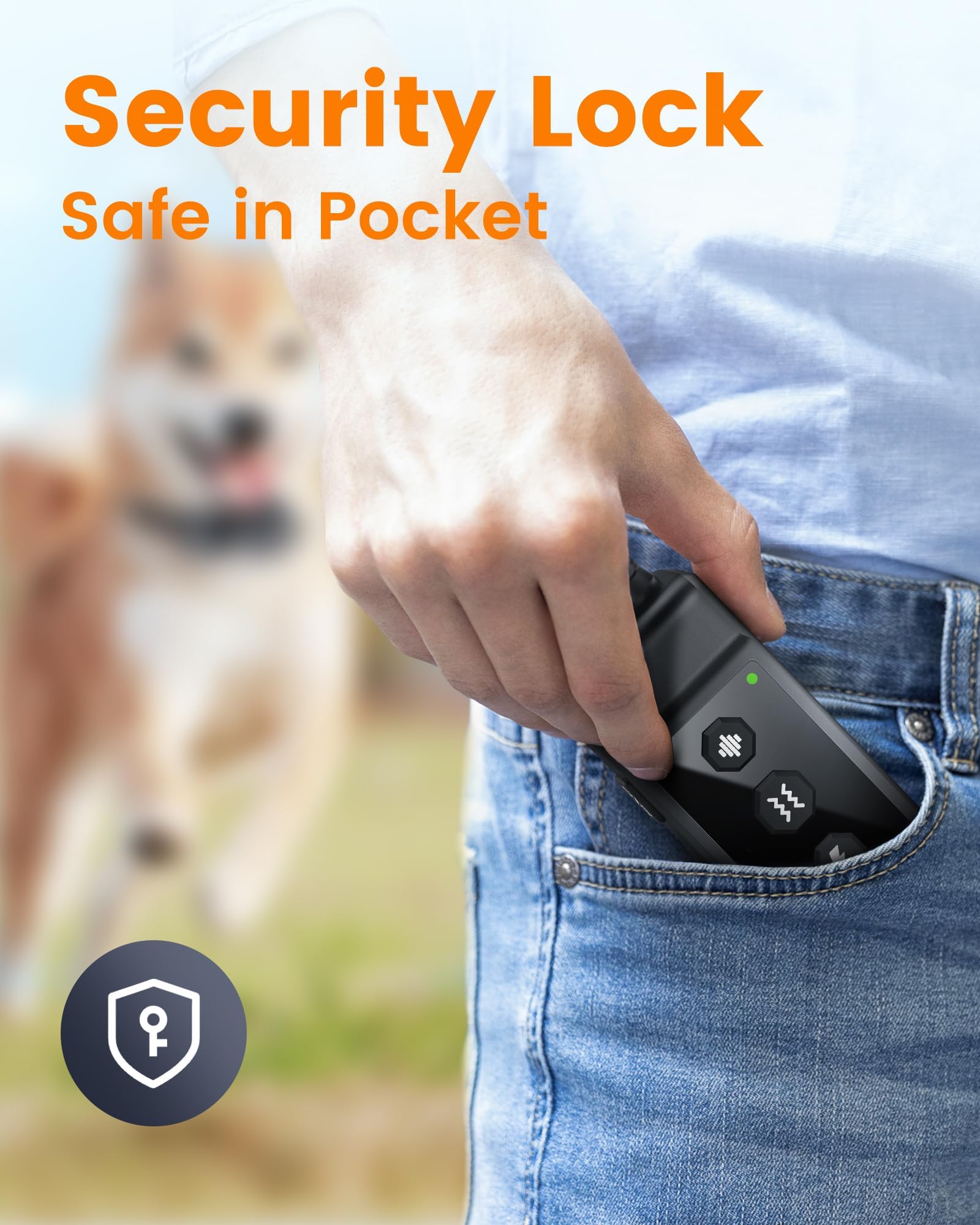 Shock 4265Ft Collar Remote Large Medium Small Dogs, IP67 Waterproof with 4 Safe Training Modes, Security Lock, Dog Bark E-Collar for All Breeds(Green 