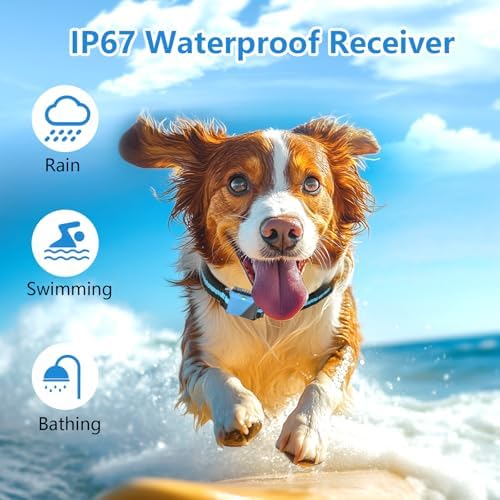 Snsng Shock Remote Control, for 2 Dogs, Waterproof Dog with Remote, 3 Modes, Rechargeable Electric Training Collar Breed