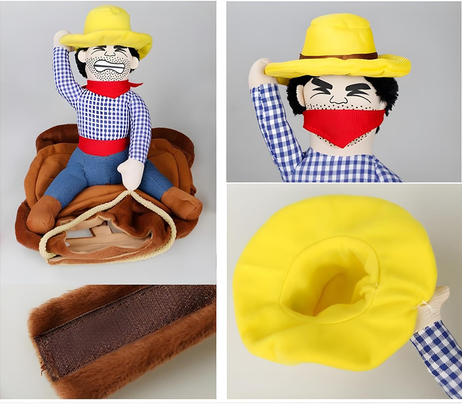 NACOCO Cowboy Rider Dog Dogs Clothes Knight Style with Doll and Hat for Halloween Day Pet Costume (XL