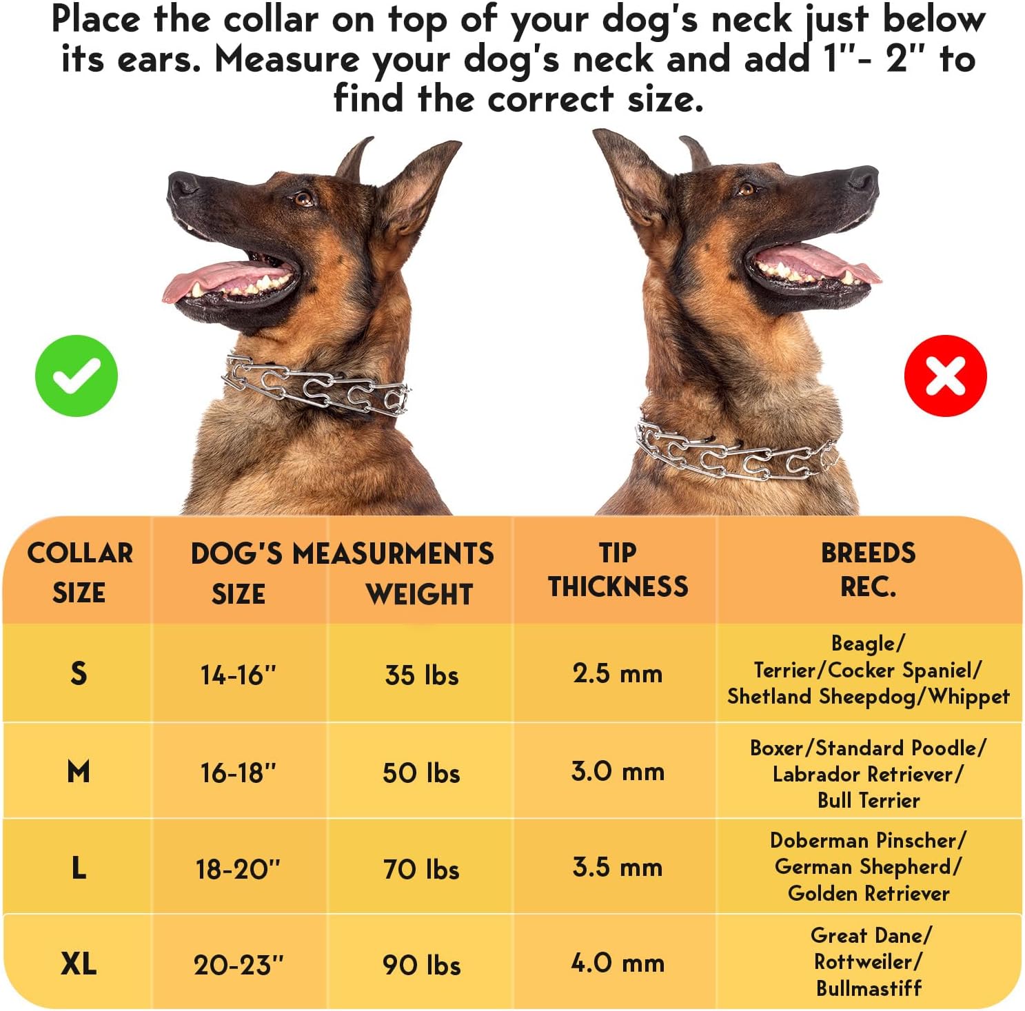 Adjustable No Pull Dog Traning Collar Buckle for Small Medium Large Dogs (Packed with Extra Links