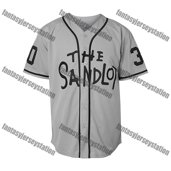 IN STOCK The Sandlot Baseball Jersey 30 Rodriguez Grey Embroidered Sports Shirt For Practice, Breathable Comfortable Fabric, Gifts For Son Dad Basebal