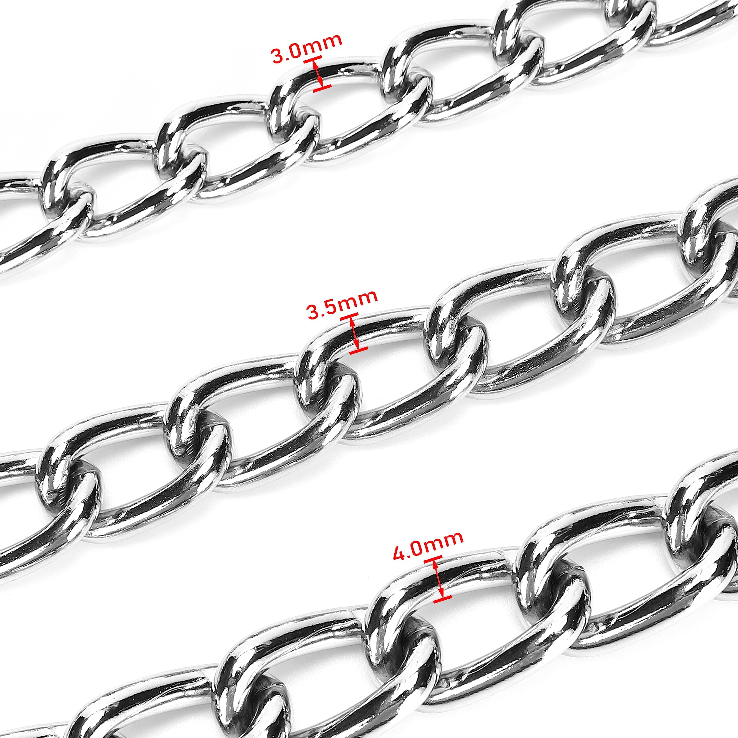 SGODA Metal Chain Heavy Duty Leash, Chew Proof Dog Leash with Soft Handle for Large & Medium Size Pets Walking