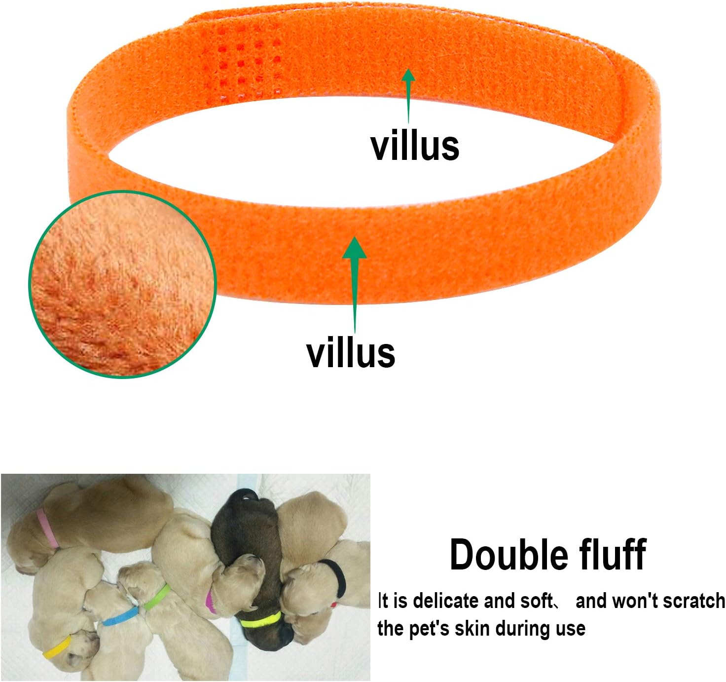30 Pcs Puppy ID Collar Whelping Newborn Pet Collars Double-sided Soft Adjustable Identification Collar ID Bands for Newborn Pet Dog Cat 15 Colors
