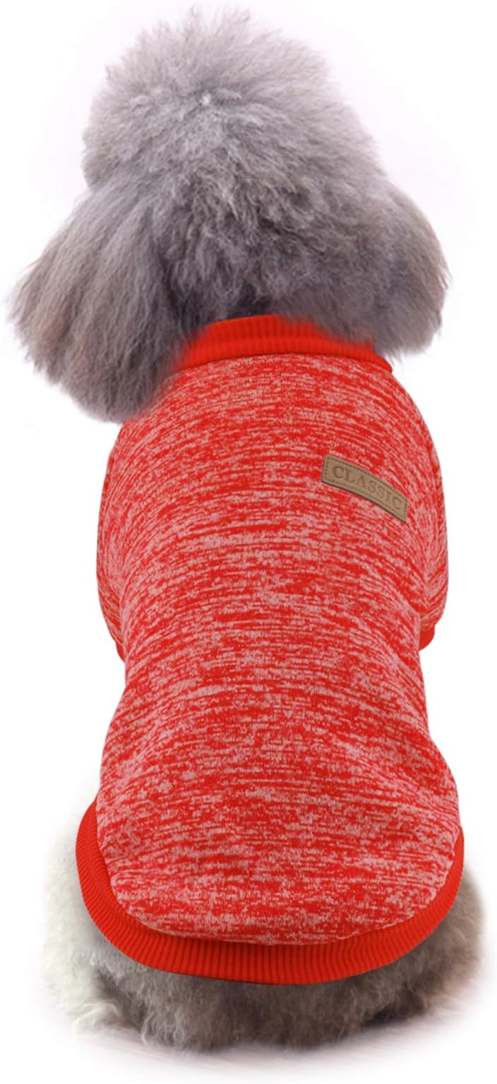 Idepet Fleece Sweater, Pullover Sweatshirt Pet Dog Clothes Soft Puppy Sweater Warm Winter Shirt ic Cat Apparel for Dogs and Cats (, Blue
