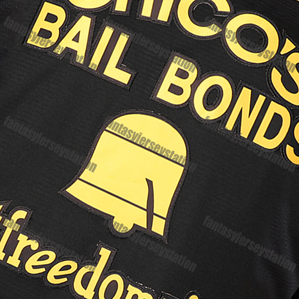 Men's Polyester Baseball Jersey Bad News Bears#12 Black Tanner Boyle Chico'S Bail Bonds Embroidered V-Neck Breathable Button-Up Shirt for Sp
