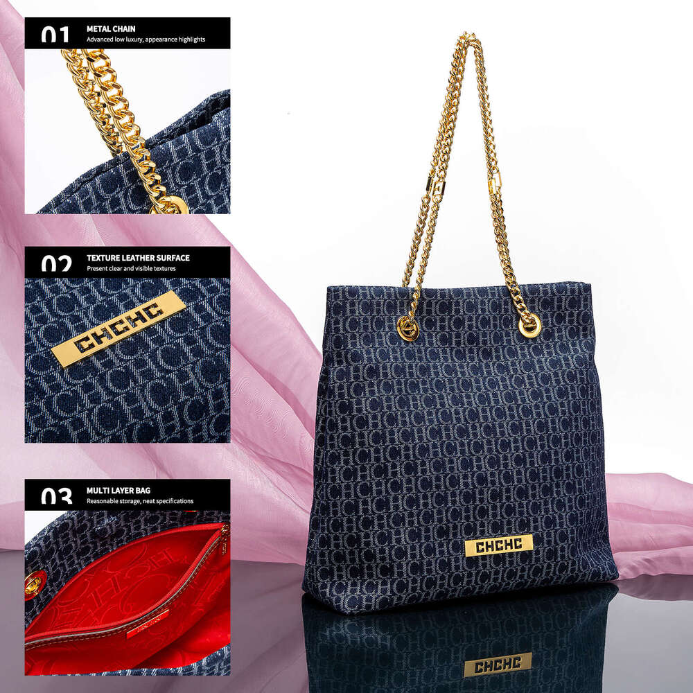 Chain Strap Design Letter Printed Shoulder Bag Vintage Hundred Classic Style Women's Handbag