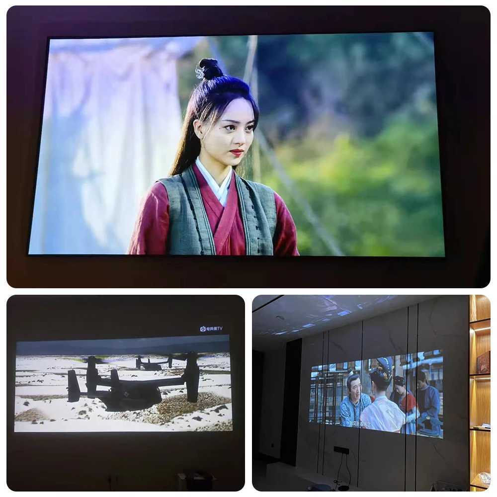 Projectors New R1 Laser Projector 1600ANSI Lumen Full HD Ultra Short Throw Projection TV With MEMC HDR10 Home Theater Bermer H241126