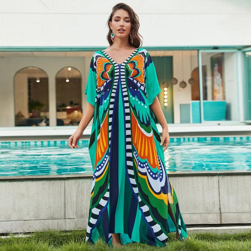 Beach Coverup Cotton Positioning Printing Holiday Sunscreen Home Furnishing Robe Cross Border 13 Color Editio