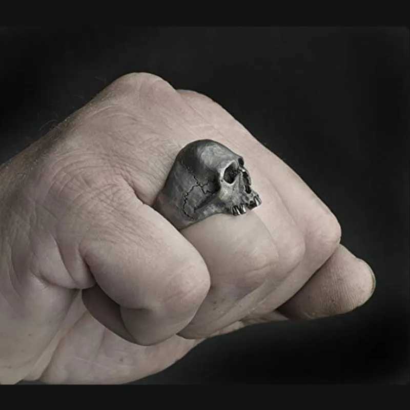 Punk Stainl Steel Skull Ring for Mens Gothic Punk Horror Skull Ring Mens Motorcycle Rock Biker Jewelry Gift WholesaleXJ241127