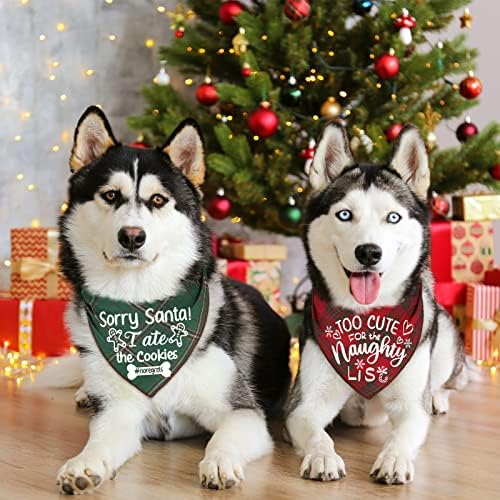 4 Pack Halloween Thanksgivng Christmas Bandanas - ic Fall Plaid Xmas Bandana Triangle Scarf Bibs Kerchief Gift Set Pet Holiday Accessories Decoration 